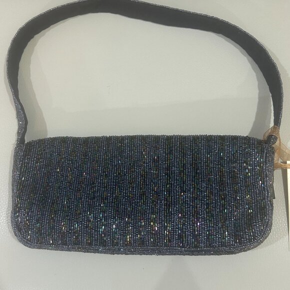 Handmade in India Beaded Bag Tropical Beach Bikini Flip Flops Palm Tress Shells - Picture 4 of 4